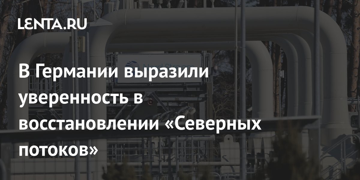 В Германии выразили уверенность в восстановлении «Северных потоков»