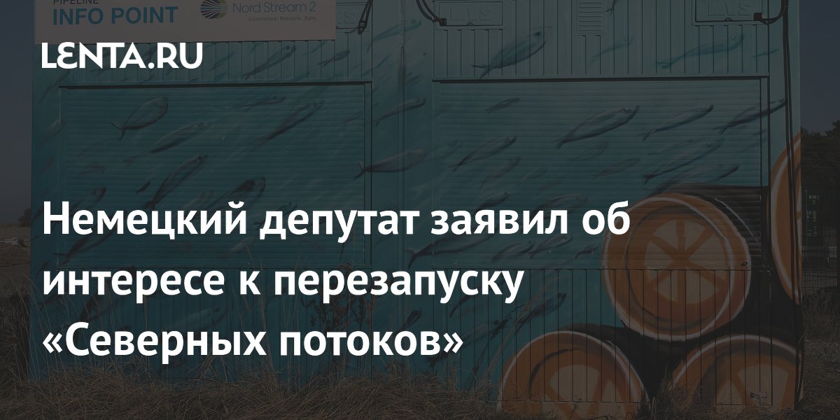 Немецкий депутат заявил об интересе к перезапуску «Северных потоков»