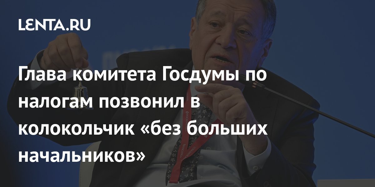 Глава комитета Госдумы по налогам позвонил в колокольчик «без больших начальников»