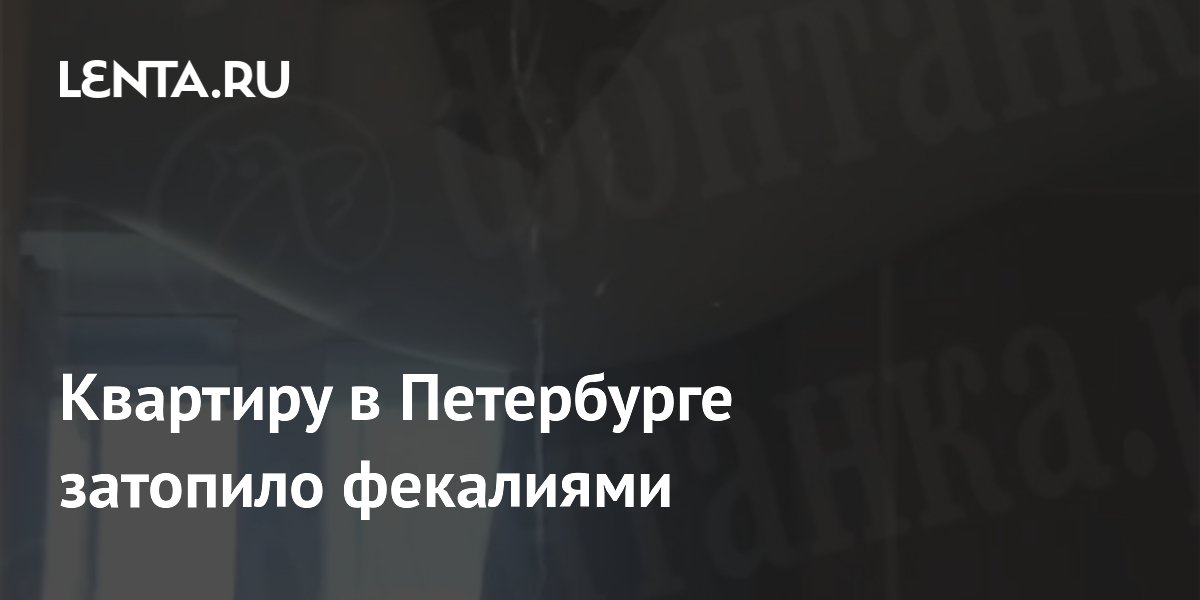 Квартиру в Петербурге затопило фекалиями