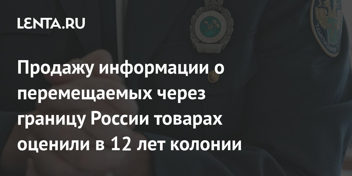 Продажу информации о перемещаемых через границу России товарах оценили в 12 лет колонии