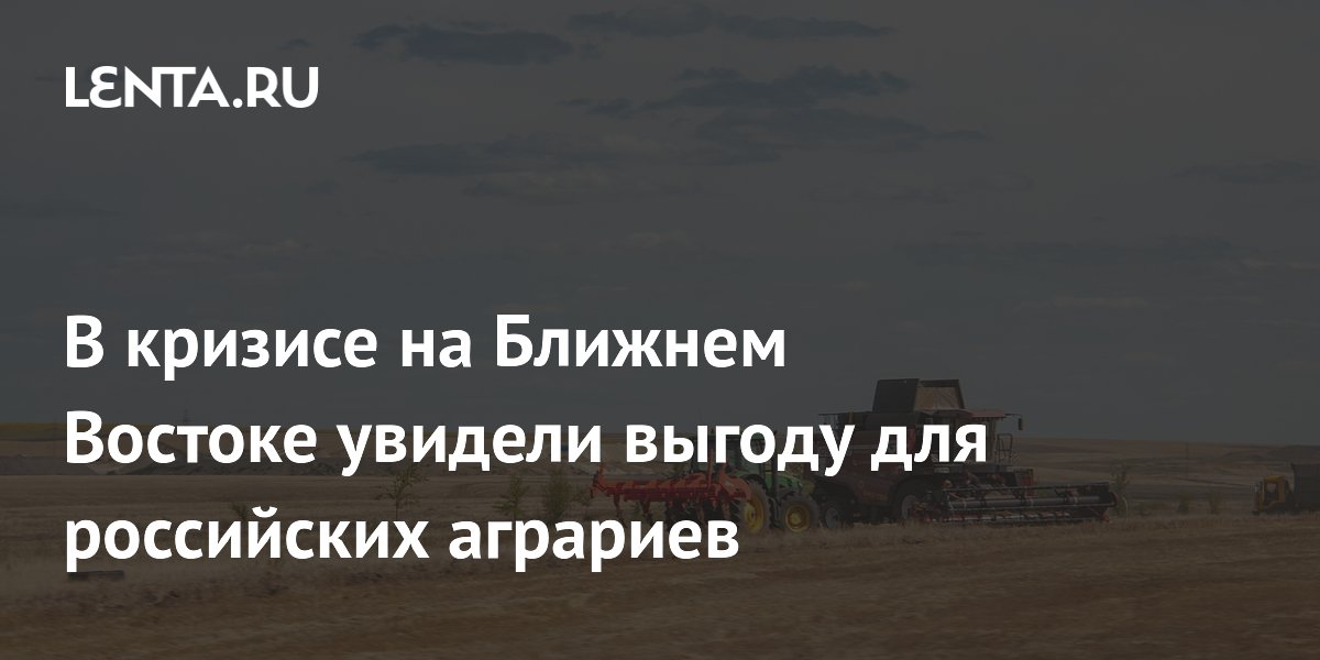 В кризисе на Ближнем Востоке увидели выгоду для российских аграриев