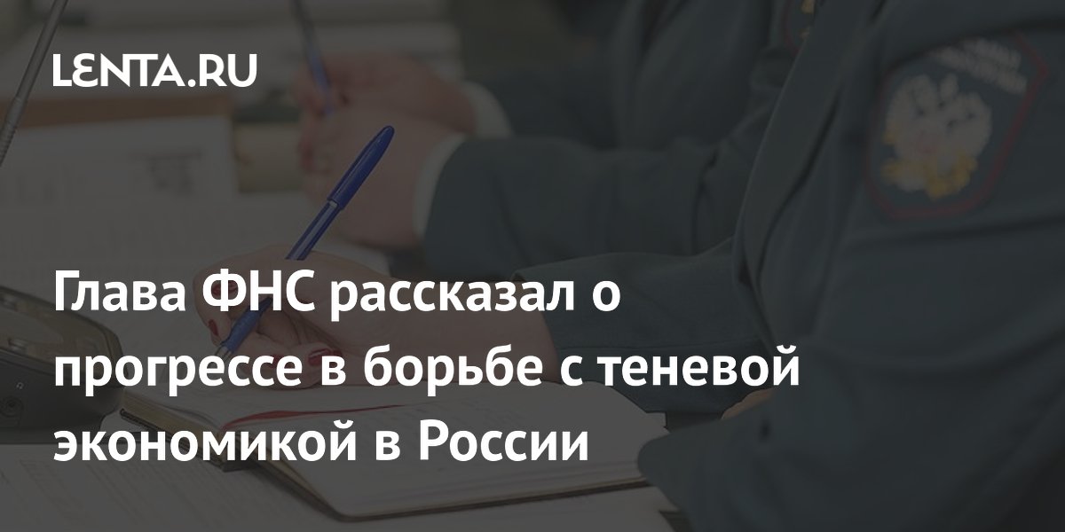 Глава ФНС рассказал о прогрессе в борьбе с теневой экономикой в России