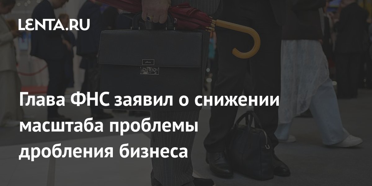 Глава ФНС заявил о снижении масштаба проблемы дробления бизнеса