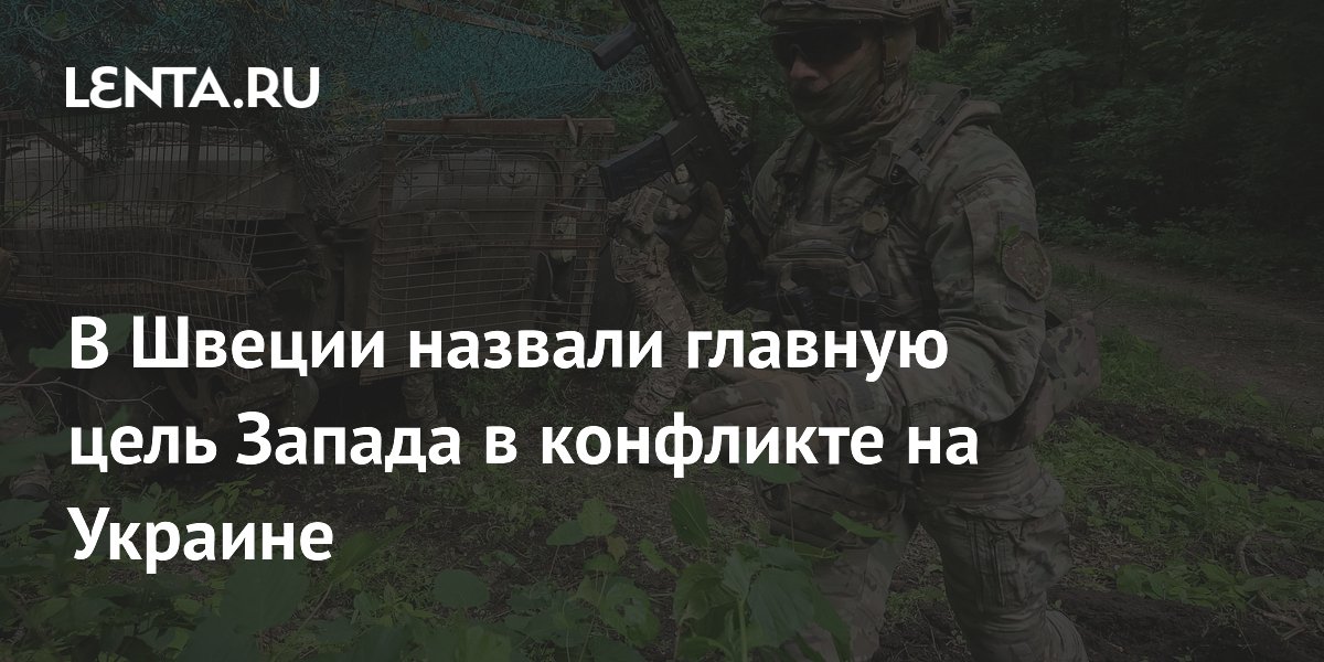 В Швеции назвали главную цель Запада в конфликте на Украине
