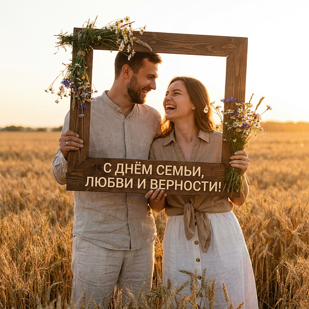 Скачать бесплатно открытку с Днем семьи, любви и верности
