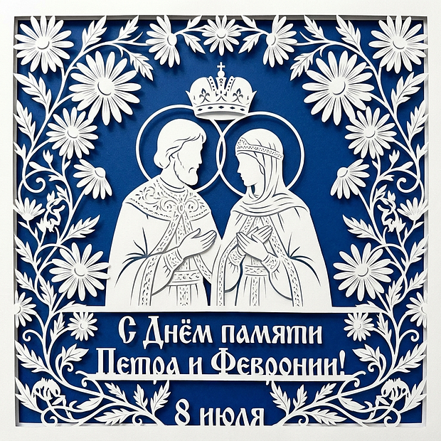 Красивая открытка с Днем семьи, любви и верности
