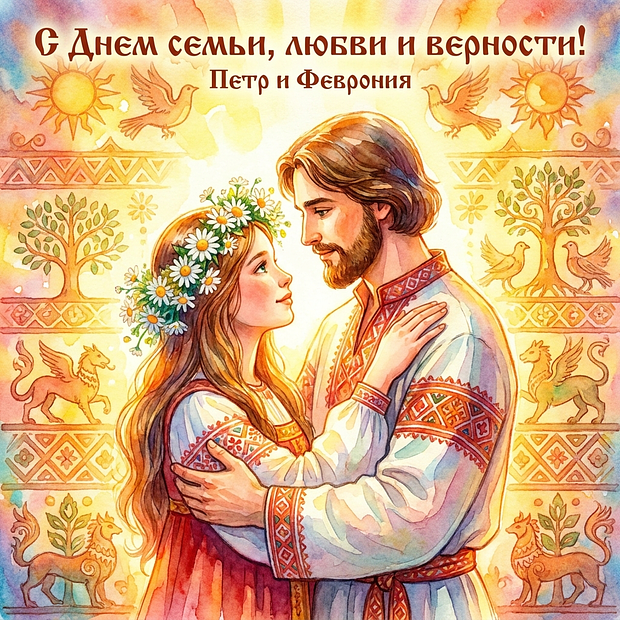 Картинка с Днем семьи, любви и верности
