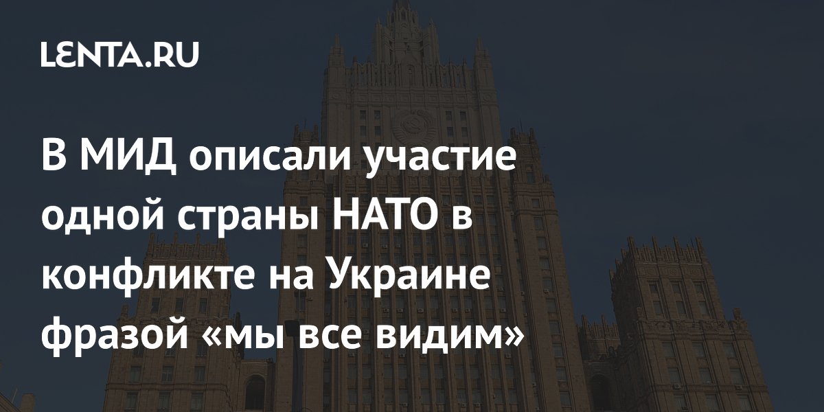 В МИД описали участие одной страны НАТО в конфликте на Украине фразой «мы все видим»