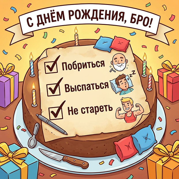 Смешная открытка на день рождения мужчине