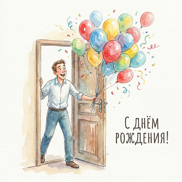 Картинка с пожеланиями на день рождения мужчине