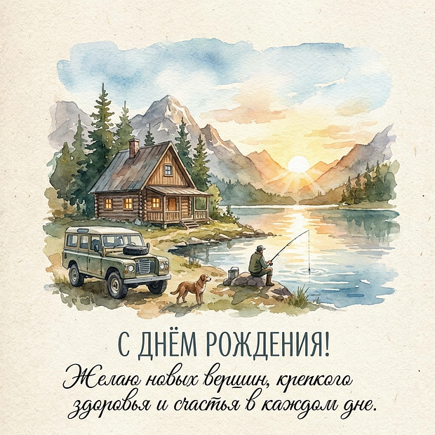Красивая открытка с днем рождения мужчине