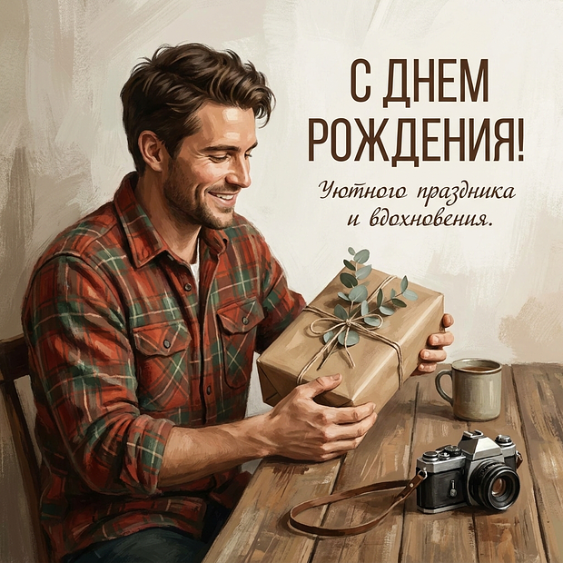 Картинка с пожеланиями на день рождения мужчине