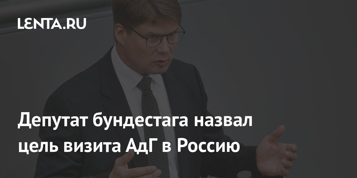Депутат бундестага назвал цель визита АдГ в Россию