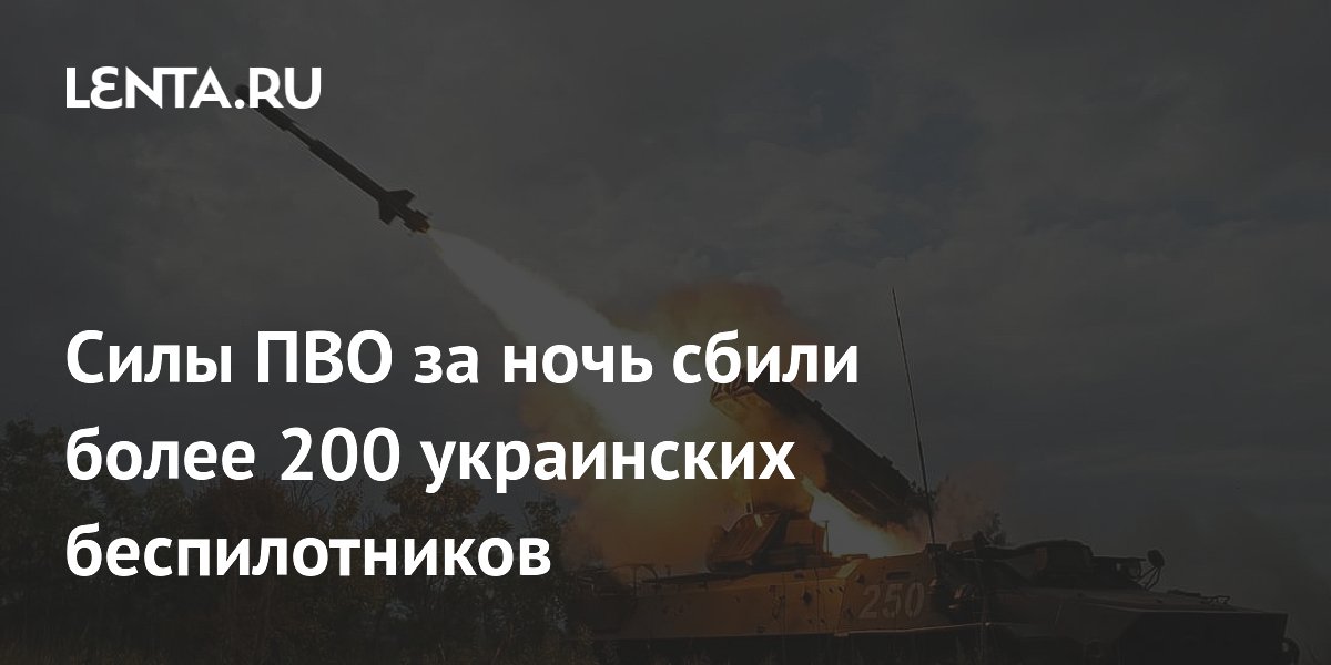 Силы ПВО за ночь сбили более 200 украинских беспилотников