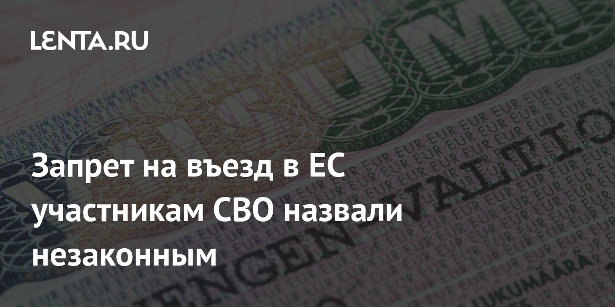 Запрет на въезд в ЕС участникам СВО назвали незаконным