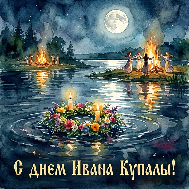 Открытка с днем Ивана Купалы с теплыми словами
