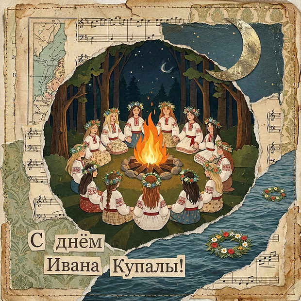 Красивая открытка с днем Ивана Купалы
