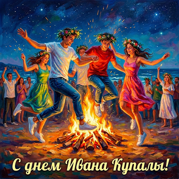Открытка с днем Ивана Купалы в 2026 году
