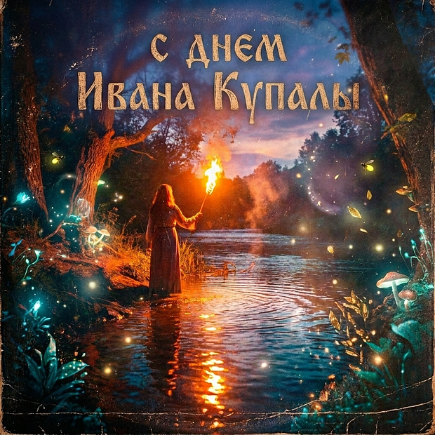 Открытка с поздравлением с днем Ивана Купалы
