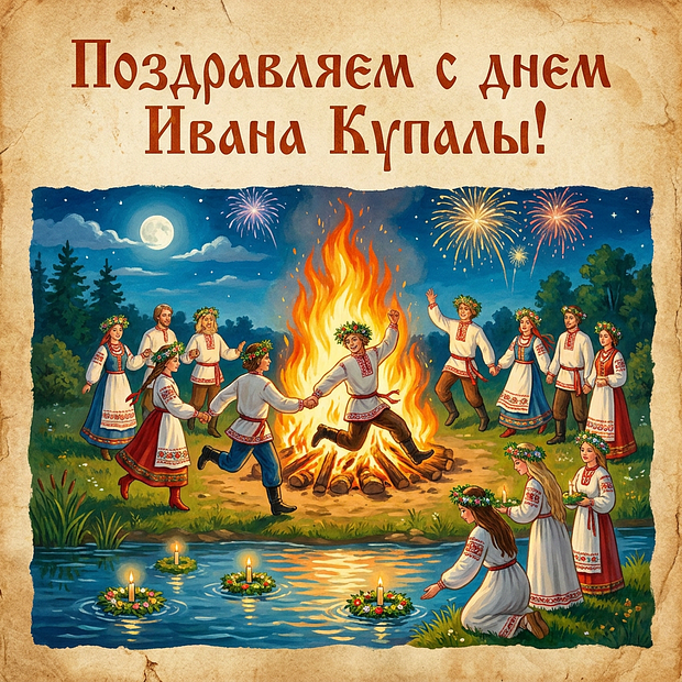 Красивая открытка с днем Ивана Купалы
