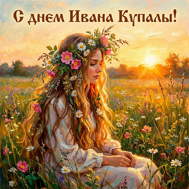 Оригинальная открытка с днем Ивана Купалы
