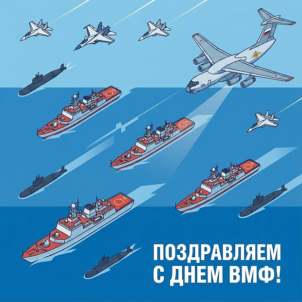 Скачать бесплатно открытку на День ВМФ