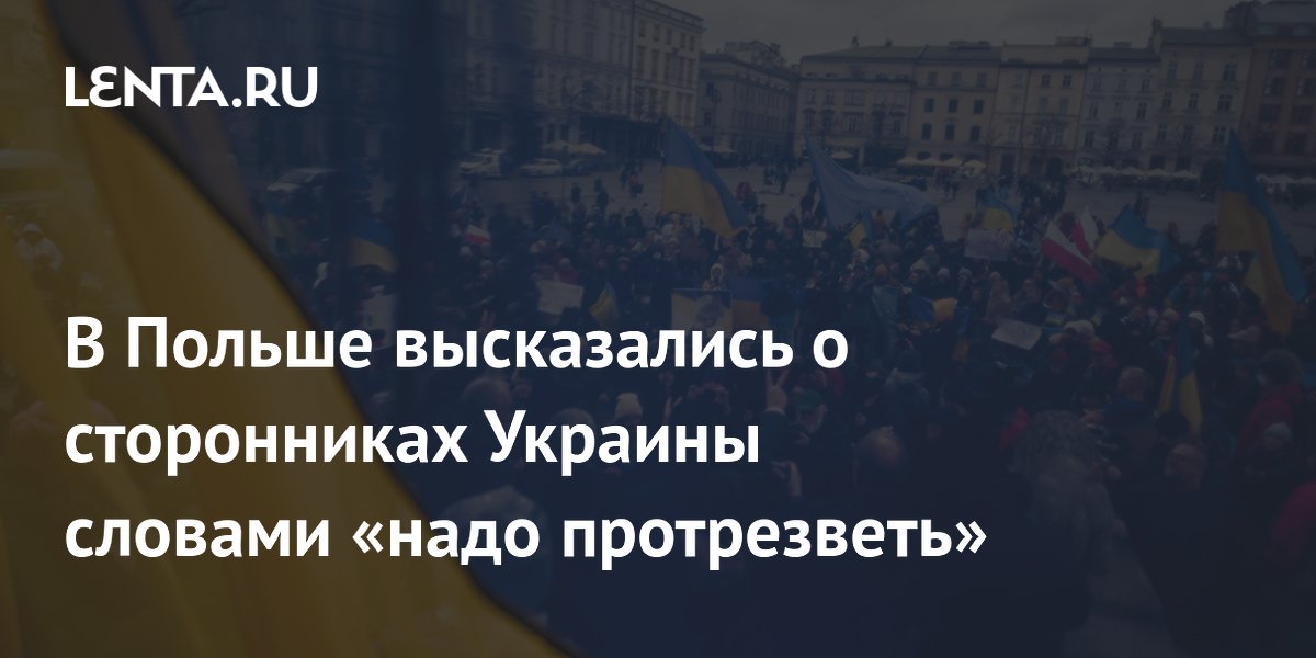 В Польше высказались о сторонниках Украины словами «надо протрезветь»