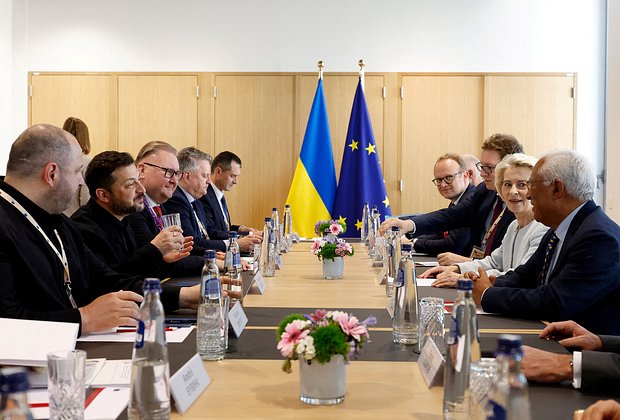 Президент Украины Владимир Зеленский и председатель Европейской комиссии Урсула фон дер Ляйен в Брюсселе.