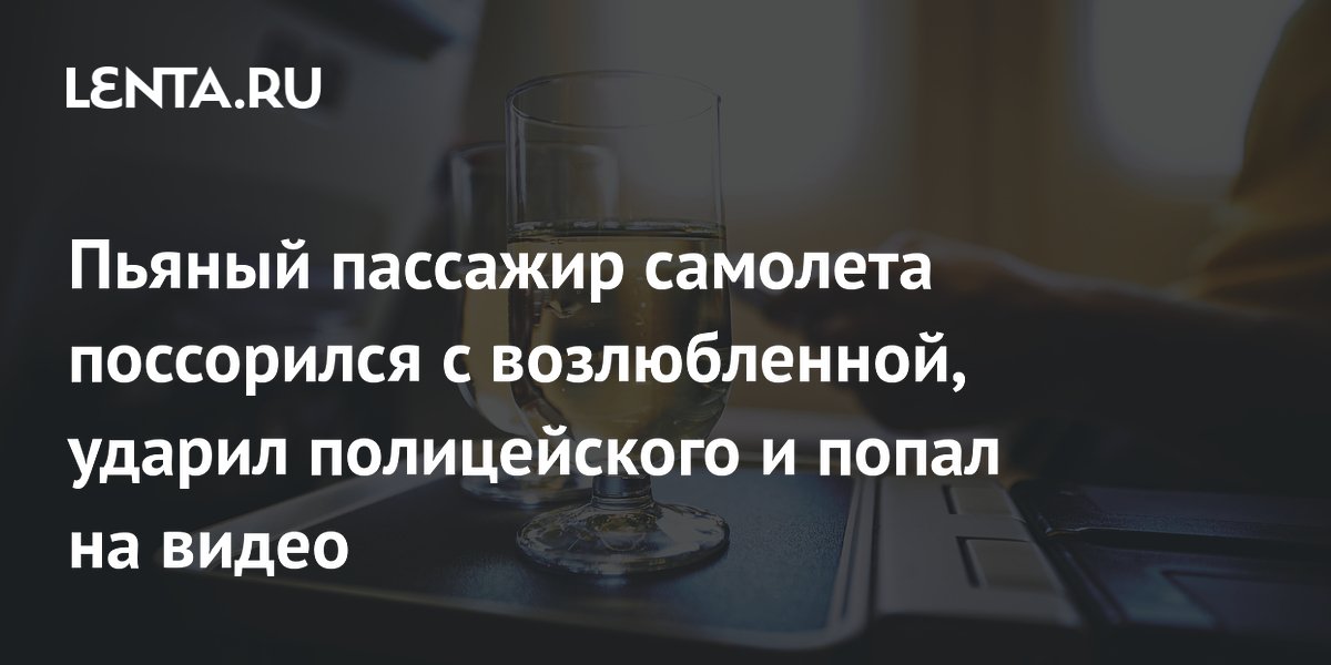 Пьяный пассажир самолета поссорился с возлюбленной, ударил полицейского и попал на видео