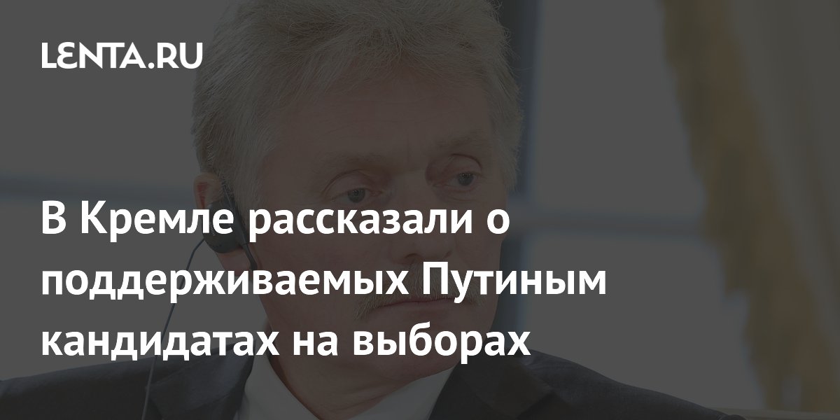 В Кремле рассказали о поддерживаемых Путиным кандидатах на выборах