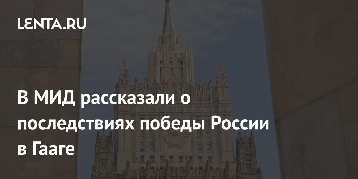 В МИД рассказали о последствиях победы России в Гааге