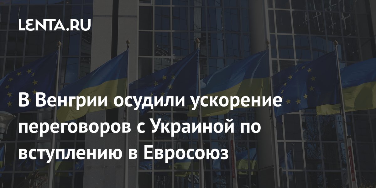В Венгрии осудили ускорение переговоров с Украиной по вступлению в Евросоюз