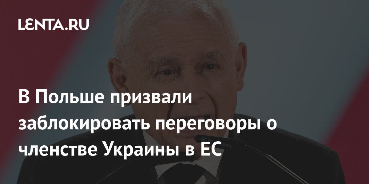 В Польше призвали заблокировать переговоры о членстве Украины в ЕС