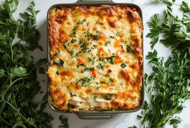 Запеканка из курицы и овощей 