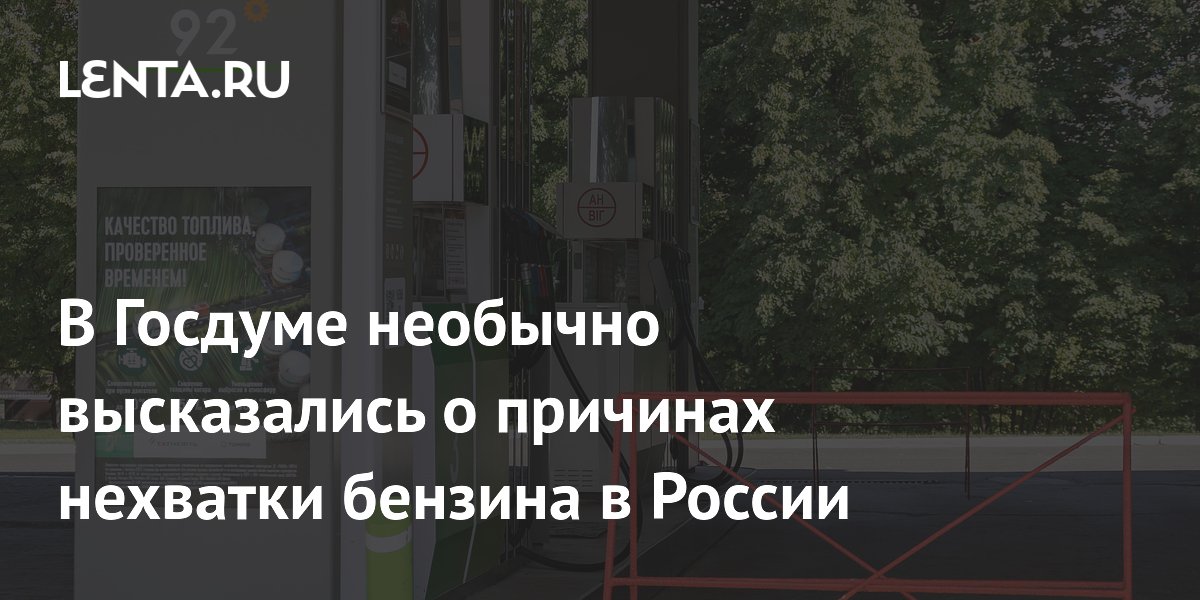 В Госдуме необычно высказались о причинах нехватки бензина в России