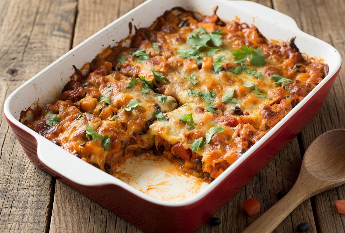 Овощная запеканка из фасоли и картофеля
