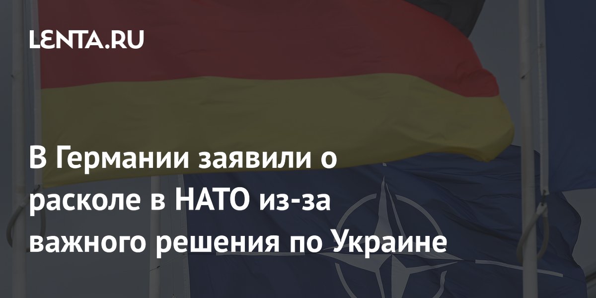 В Германии заявили о расколе в НАТО из-за важного решения по Украине