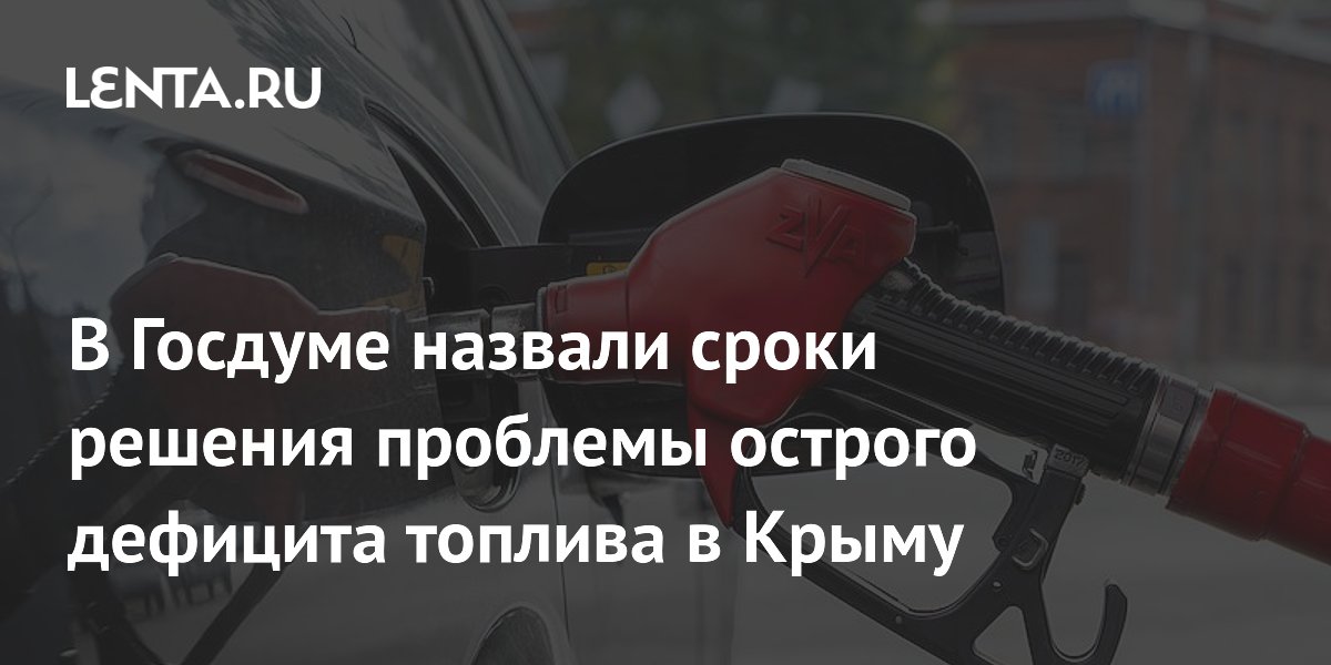 В Госдуме назвали сроки решения проблемы острого дефицита топлива в Крыму