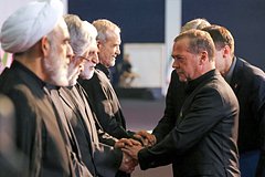 Дмитрий Медведев на траурной церемонии по случаю гибели  Али Хаменеи
