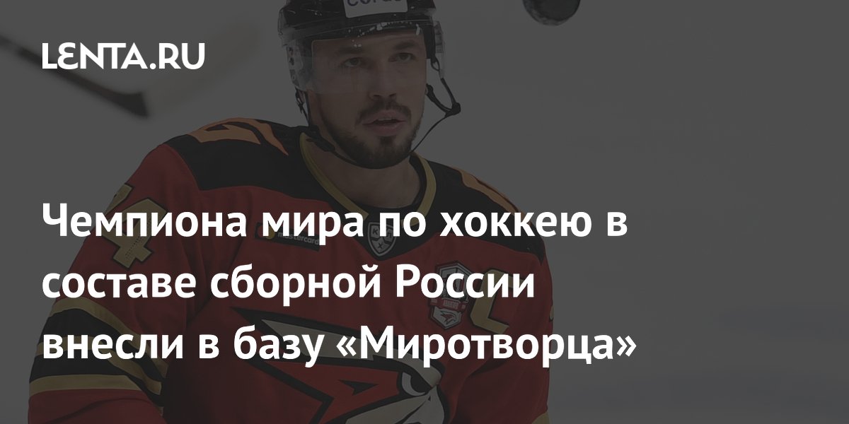 Чемпиона мира по хоккею в составе сборной России внесли в базу «Миротворца»