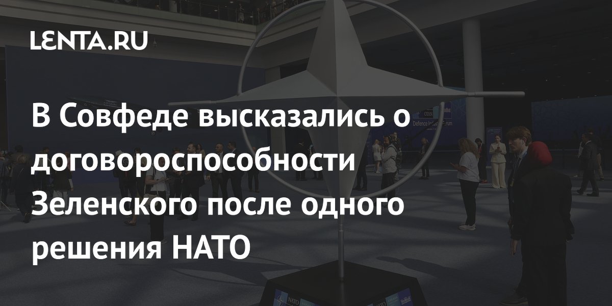 В Совфеде высказались о договороспособности Зеленского после одного решения НАТО