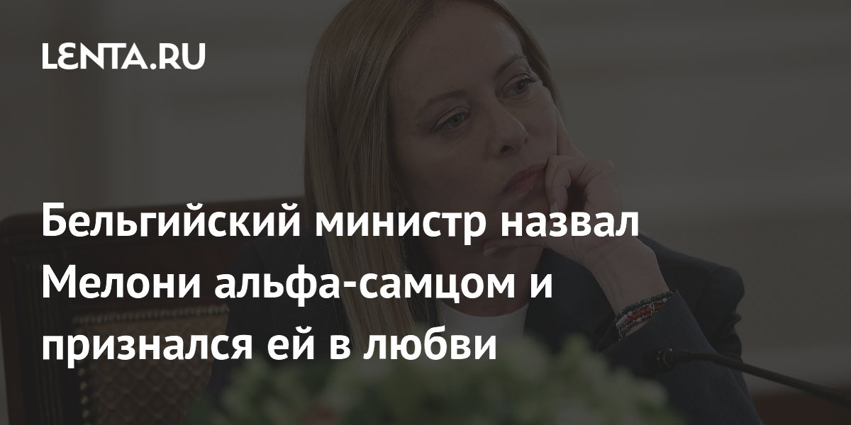 Бельгийский министр назвал Мелони альфа-самцом и признался ей в любви