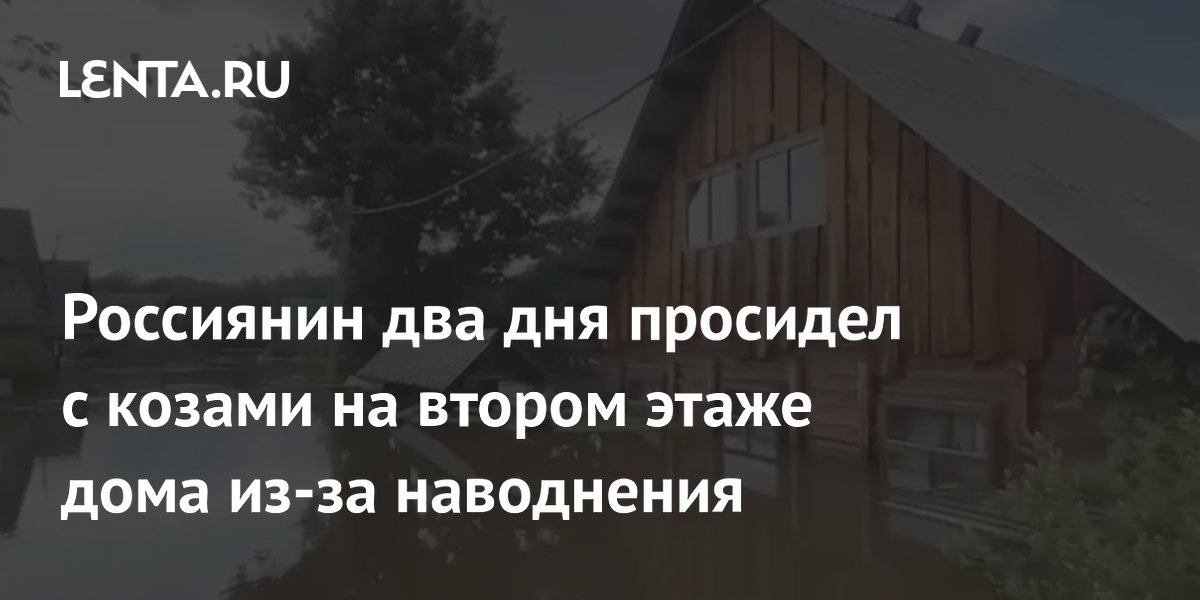 Россиянин два дня просидел с козами на втором этаже дома из-за наводнения