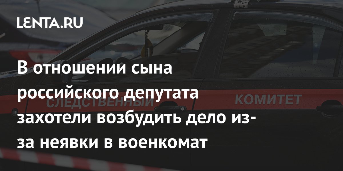 В отношении сына российского депутата захотели возбудить дело из-за неявки в военкомат