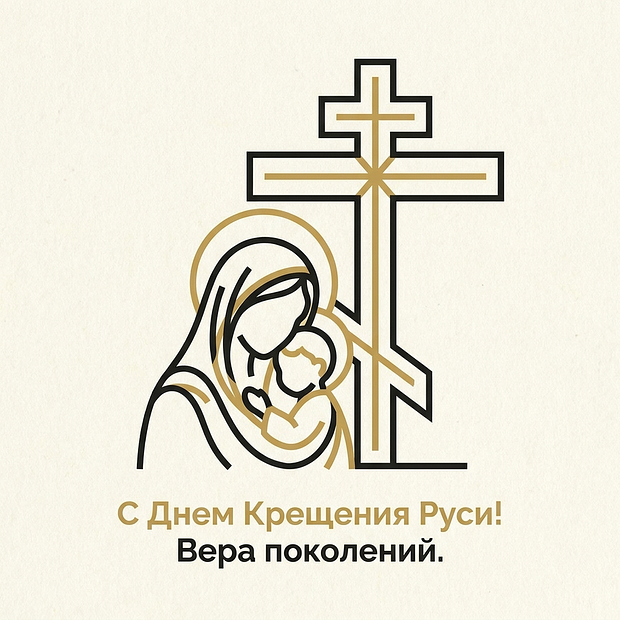 Красивая открытка с Днем Крещения Руси
