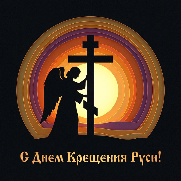 Картинка с пожеланиями на День Крещения Руси
