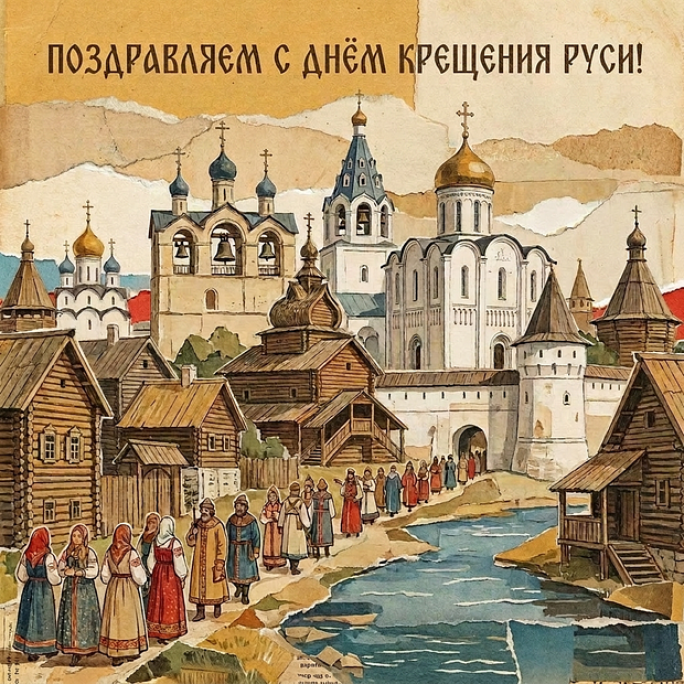 Открытка с Днем Крещения Руси

