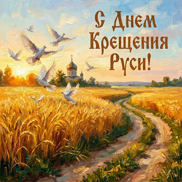 Красивая картинка с Днем Крещения Руси
