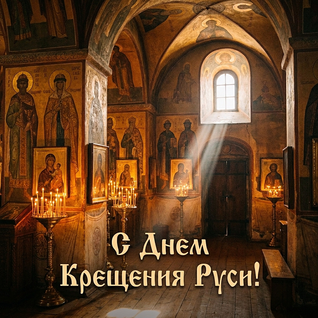 Открытка с Днем Крещения Руси

